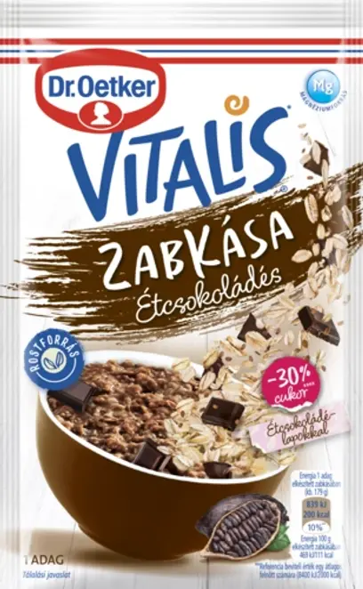 Dr. Oetker Vitalis Zabkása Cukorcsökkentett étcsokoládés
